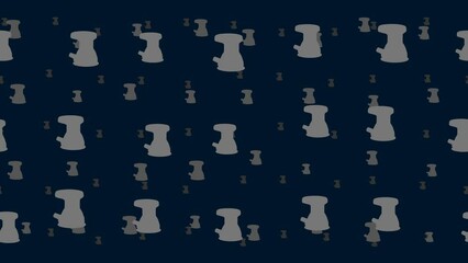 Poster - Sanding machine symbols float horizontally from left to right. Parallax fly effect. Floating symbols are located randomly. Seamless looped 4k animation on dark blue background