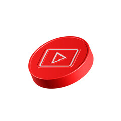 Poster - video play live streaming icon 3d