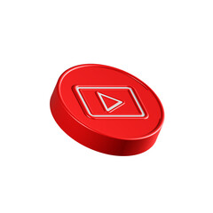 Poster - video play live streaming icon 3d
