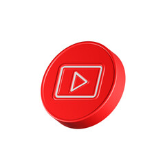 Poster - video play live streaming icon 3d