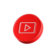Poster - video play live streaming icon 3d