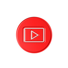 Poster - video play live streaming icon 3d