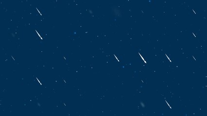 Poster - Template animation of evenly spaced artistic brush symbols of different sizes and opacity. Animation of transparency and size. Seamless looped 4k animation on dark blue background with stars