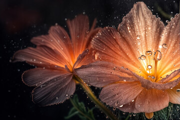 Wall Mural - Gocce d'Acqua su un Fiore- Foto Macro