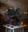 Still life with bouquet of wildflowers