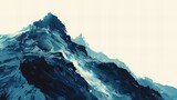 Fototapeta Góry - Minimalist illustration of a steep mountain face on white background, ideal for desktop wallpaper