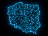 Fototapeta Przestrzenne - A sketching style of the map Poland. An abstract image for a geographical design template. Image isolated on black background.