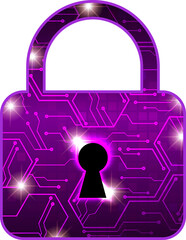 Sticker - Closed Padlock digital cyber security.