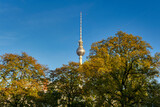 Fototapeta  - View of famous TV tower at Alexanderplatz, Germany