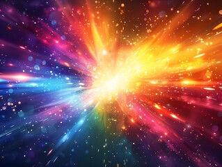 Poster - Dynamic Burst of Radiant Light and Energy in Vibrant with Dazzling Explosion Effect and Dramatic Impact