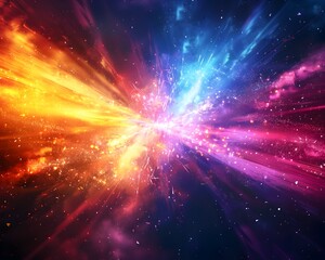 Poster - Brilliant and Colorful Light Explosion Backdrop for Themes of or Discovery