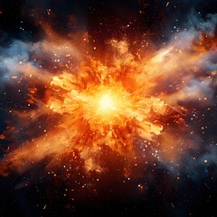 Poster - Intense Light Burst Creating Captivating Cosmic Explosion Effect Ideal for Dramatic and Backgrounds