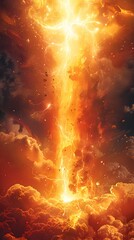 Poster - Powerful and Radiant Light Explosion Setting the Scene for Impactful Visual Storytelling and Creative