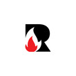 Letter R with Flame Logo 001