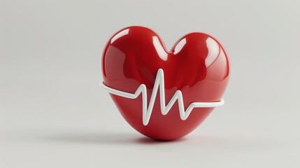 Heart with EKG pulse medical theme