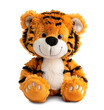 Cute, adorable, cartoon tiger, stuffed and fluffy toy. PNG file with transparent background. AI