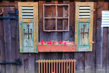 Fototapeta  - Natural wooden background. Decorativ wooden window.
