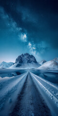 Canvas Print - Island mit Bergen, Iceland