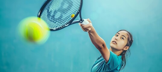 confident female tennis player empowering professional sports concept with strength and skill