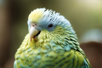 Wall Mural - portrait budgerigar head 1 colours animal beauty domestic nature zoo image background wildlife wing bird cute eye tropical beautiful feather