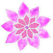 Różowo - purpurowy kwiat. Plik wektorowy.