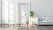 © Rosie - opened white door to modern living room interior