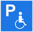 Panneau routier français: parking réservé aux personnes handicapées	