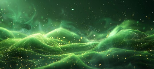 Wall Mural - Ethereal abstract green light bokeh background for creative artistic design projects