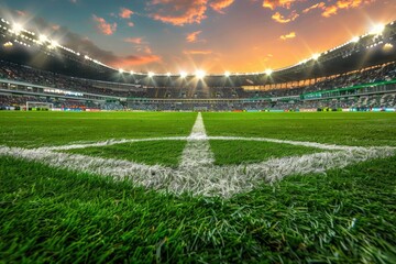 Half Time Break in a Soccer Match: Football and Rugby Sporting Event with Players Taking a Quarter Break