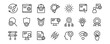 Setting setup related vector icons collection on white background.