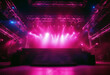 red pink staircase stage concert blue lights neon music empty set design live light show nightlife spotlight entertainment disco night party