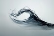 Minimalist, high-contrast photo of a fluid water wave symbolizing motion and purity on a soft neutral backdrop