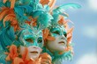 Elegant Portrait of Venetian Carnival Masks