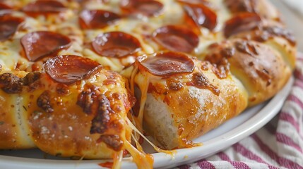 Wall Mural - Cheesy Pepperoni Pizza Pull