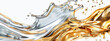 Fluid Motion of Splashing Gold and Silver Liquid Texture