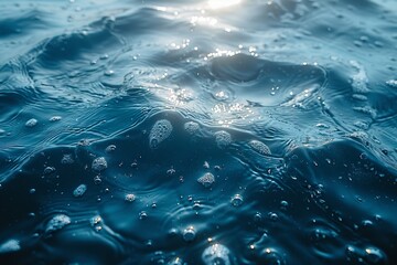 Poster - The captivating dance of sunlight on tranquil blue water creates a harmonious and serene ripple effect in this image