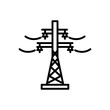 © Rozin - electric pole vector, line style icon, isolated background