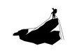 mountain climber silhouette, isolated background
