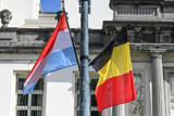 Fototapeta Las - drapeaux belge luxembourgeois Belgique Luxembourg
