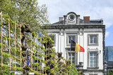 Fototapeta Las - Belgique Bruxelles drapeau belge 16 rue de la Loi residence premier ministre