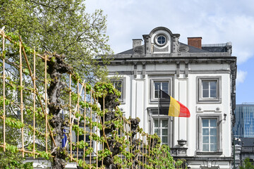 Sticker - Belgique Bruxelles drapeau belge 16 rue de la Loi residence premier ministre