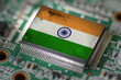 Computer chip on PCB board with India flag
