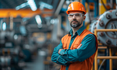 worker with uniform in a factory