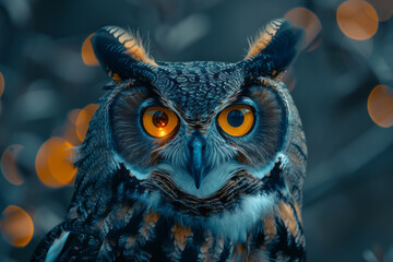 Poster - A photograph of an owl equipped with night vision goggles, enhancing its natural abilities with adva