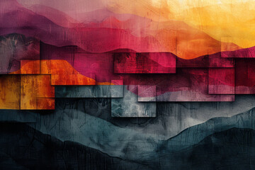 Aufkleber - An image of a digital artist layering multiple textures and digital brushstrokes to create a complex