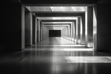 Leinwandbilder - An image of a hallway where the walls, floor, and ceiling seamlessly merge, creating a tunnel that a