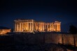 From Dusk Till Dawn: Time-Lapse of Pantheon at the Acropolis Illuminated in Athens, Greece in Full 4K image
