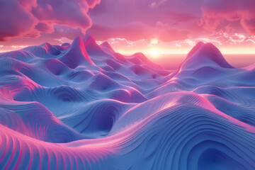 Poster - A depiction of a virtual reality experience designed with surreal abstract worlds, where users can i