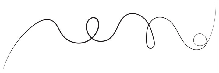 Wall Mural - Squiggle line design element. Continuous line art drawing vector illustration. Continuous 