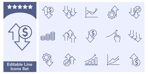 Graph, data analysis, diagram icon set elements symbol template for graphic and web design collection logo vector illustration